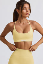 Chic Super Sculpt Seamless Backless Sports Bra in Butter