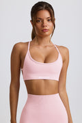 Chic Super Sculpt Seamless Backless Sports Bra in Powder Pink