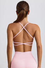 Chic Super Sculpt Seamless Backless Sports Bra in Powder Pink