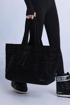 Chic Waterproof Puffer Tote Bag in Black
