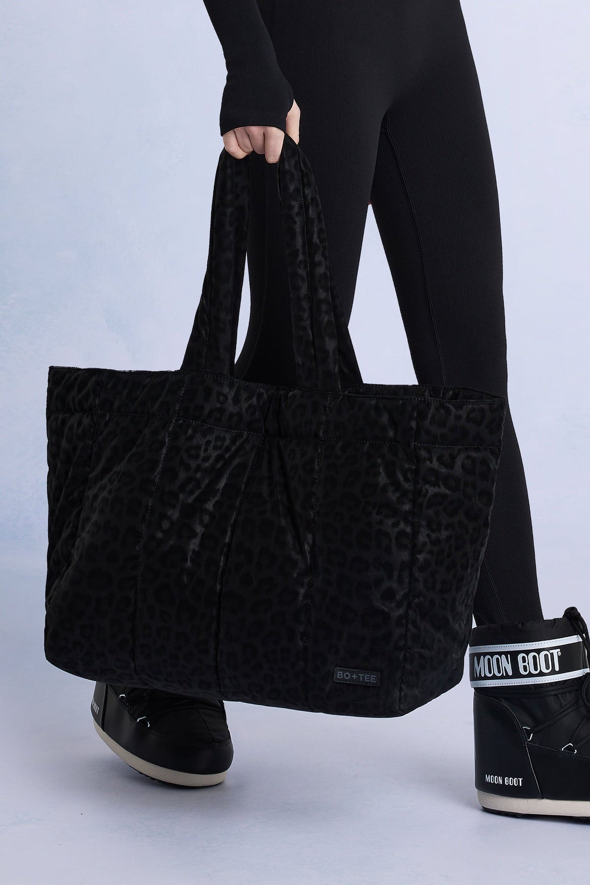 Chic Waterproof Puffer Tote Bag in Black