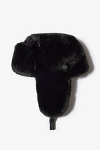 Chic Faux-Fur Trapper Hat in Black