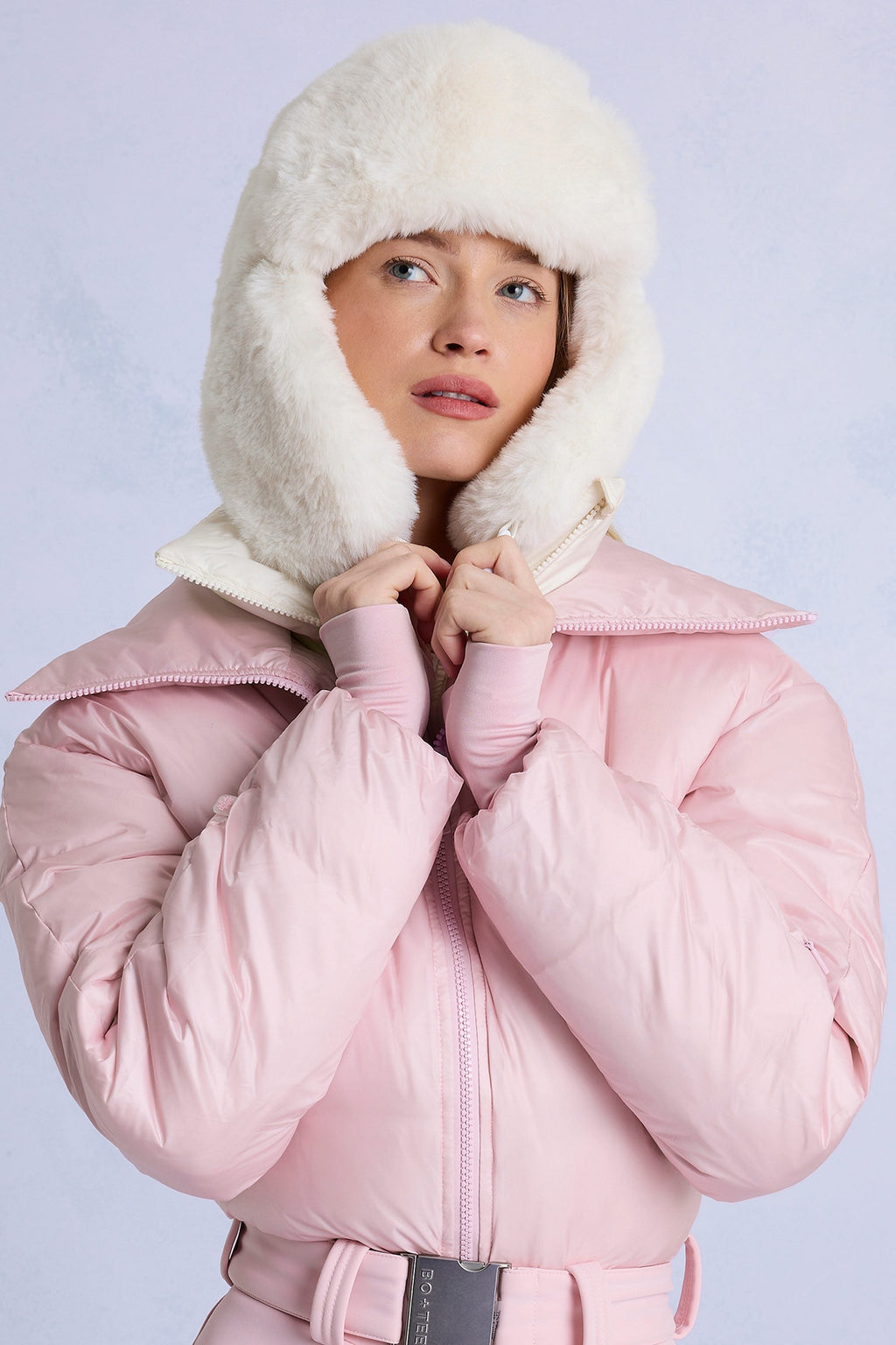 Chic Faux-Fur Trapper Hat in Ice