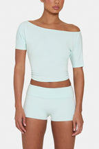 Chic ButterCloud Mini Foldover Shorts in Peppermint