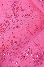 Chic Embellished Cut-Out Unitard in Bubblegum Pink