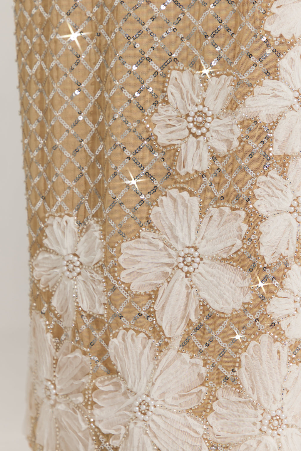Chic Embellished Square-Neck Maxi Dress in Gold