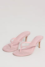 Chic Heeled Thong Sandals in Pink