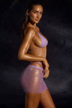 Chic Low-Rise Mini Skirt in Lilac