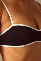 Chic Open Back Bikini Top in Black