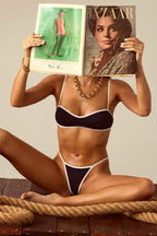Chic Open Back Bikini Top in Black