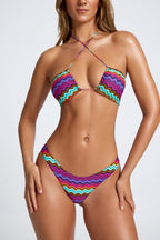 Chic Micro Cheeky Bikini Bottoms in Multi Print