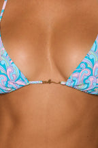 Chic Triangle Bikini Top in Pastel Muti Print