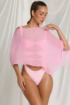 Chic Sheer Poncho in Candyfloss Pink