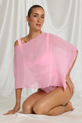 Chic Sheer Poncho in Candyfloss Pink