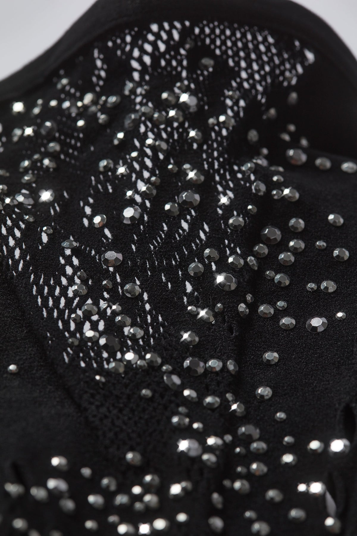 Chic Embellished Mid-Rise Flared Trousers in Black