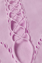 Chic Lace-Up Bodysuit in Violet Pink
