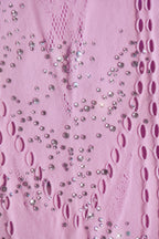 Chic Embellished Halterneck Mini Dress in Violet Pink