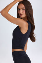 Chic Twisted Cut-Out Tank Top in Black