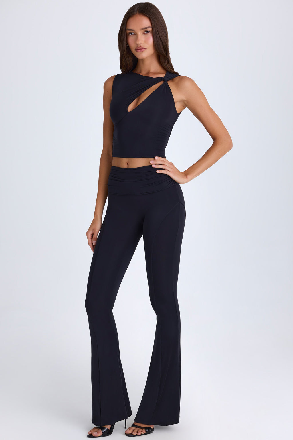 Chic Twisted Cut-Out Tank Top in Black