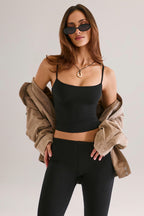 Chic Modal Scoop-Neck Tank Top in Black