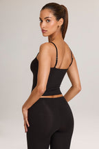 Chic Modal Scoop-Neck Tank Top in Black