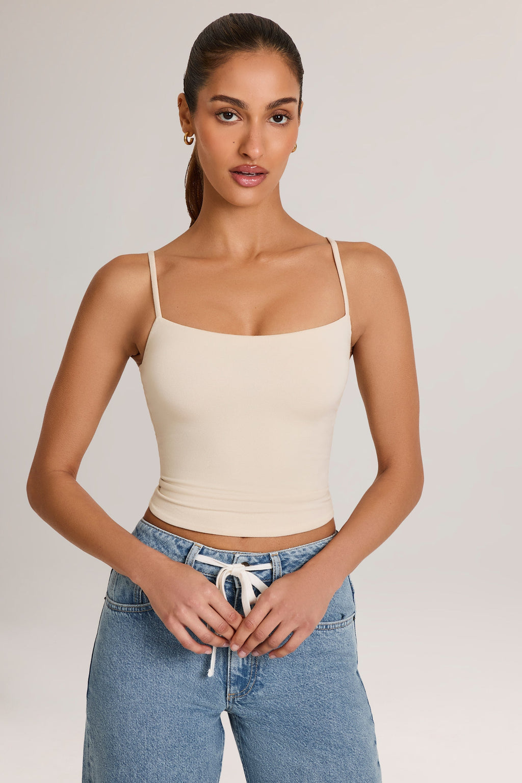 Chic Modal Scoop-Neck Tank Top in Ivory