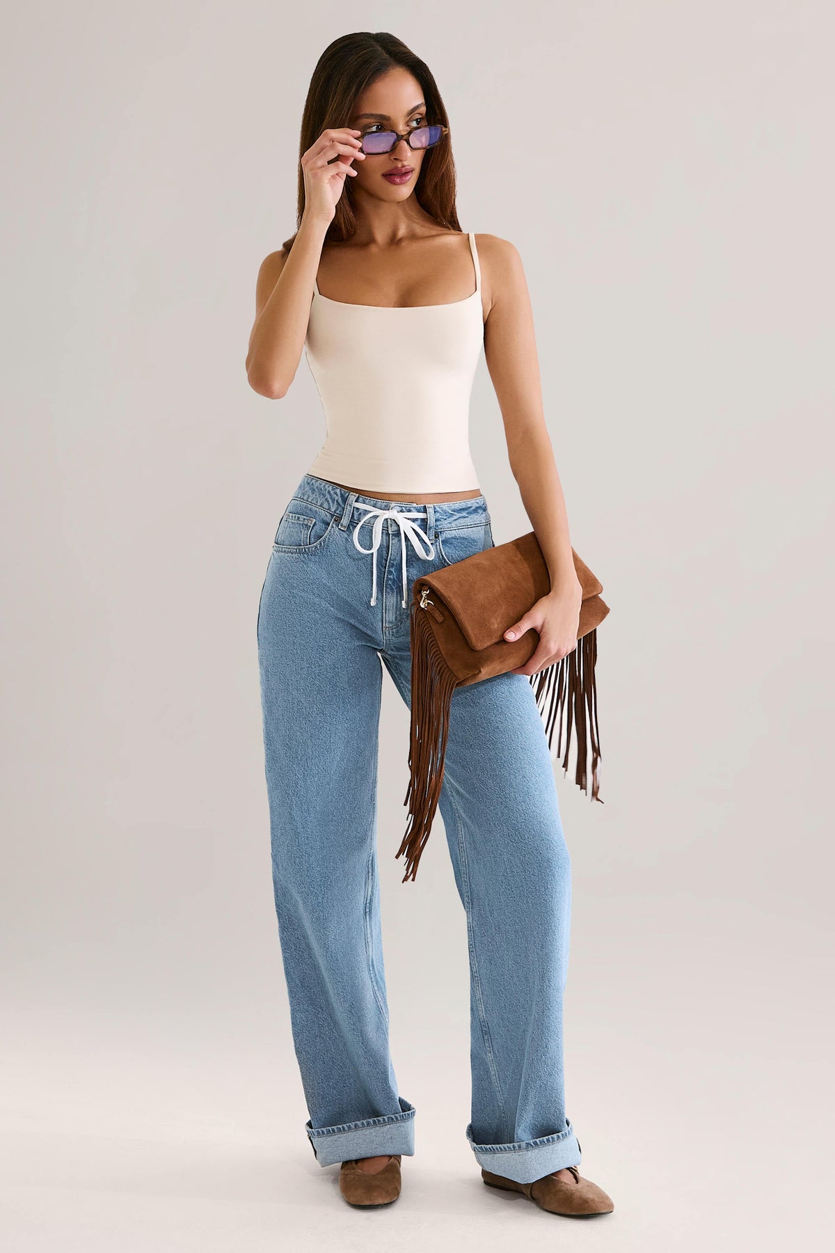 Chic Modal Scoop-Neck Tank Top in Ivory