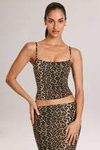 Chic Modal Scoop-Neck Tank Top in Leopard Print