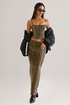 Chic Modal Scoop-Neck Tank Top in Leopard Print