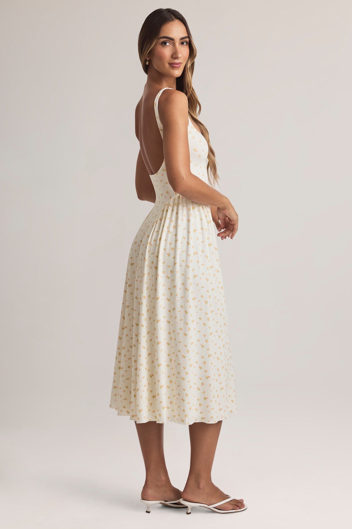 Chic Modal A-Line Midaxi Dress in Floral Print