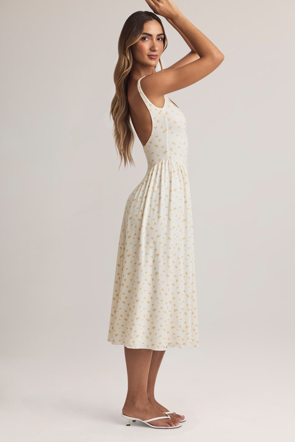 Chic Modal A-Line Midaxi Dress in Floral Print