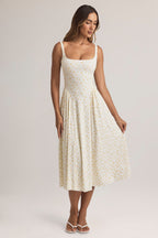 Chic Modal A-Line Midaxi Dress in Floral Print