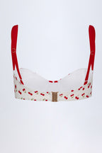 Chic Contrast Underwired Balconette Bikini Top in Cherry Print