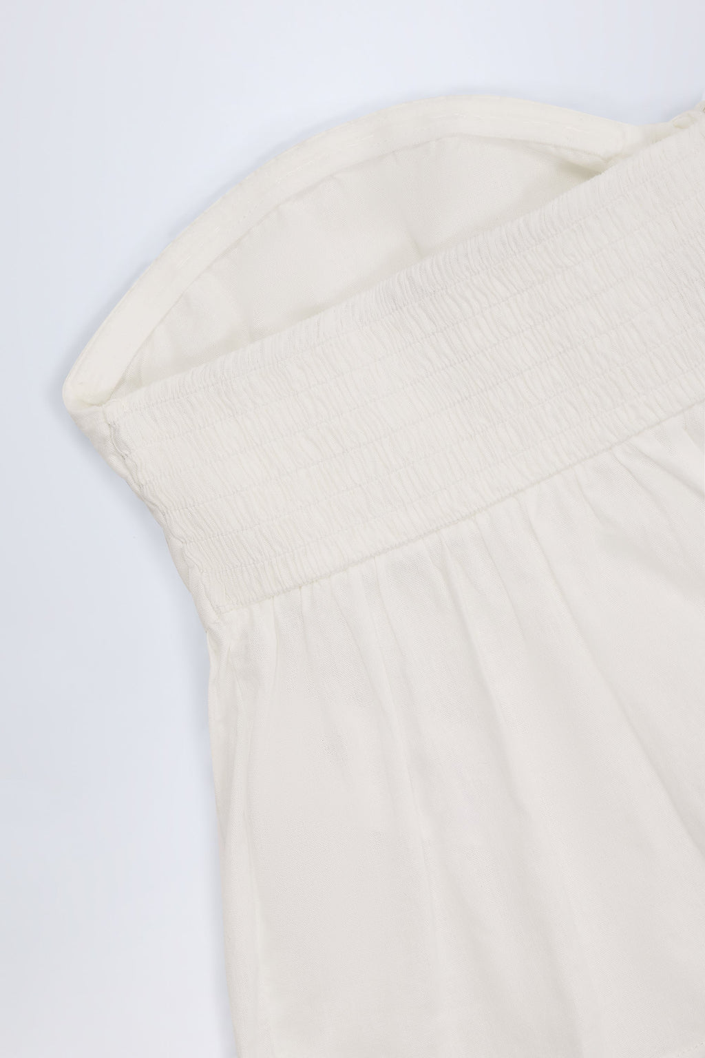 Chic Tie-Front Strapless Cotton-Poplin Crop Top in White
