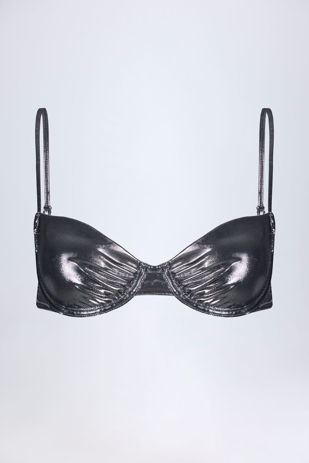 Chic Underwired Bikini Top in Silver