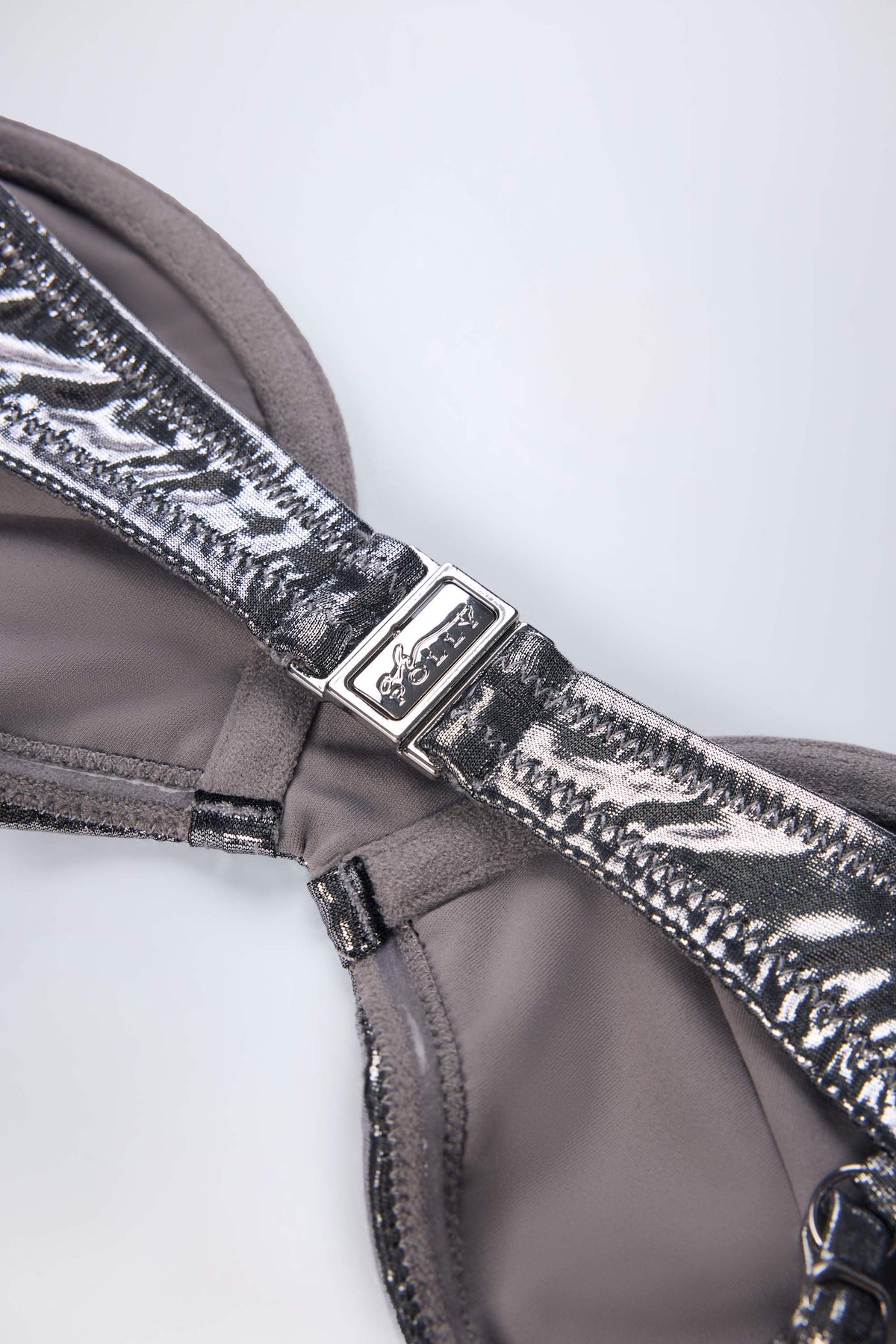 Chic Underwired Bikini Top in Silver