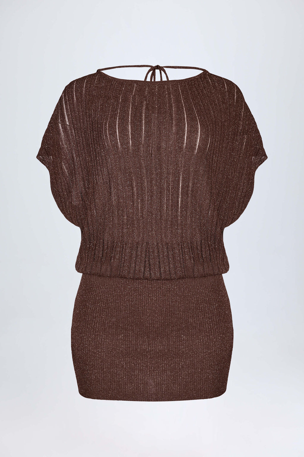 Chic Backless Batwing Mini Dress in Bronze