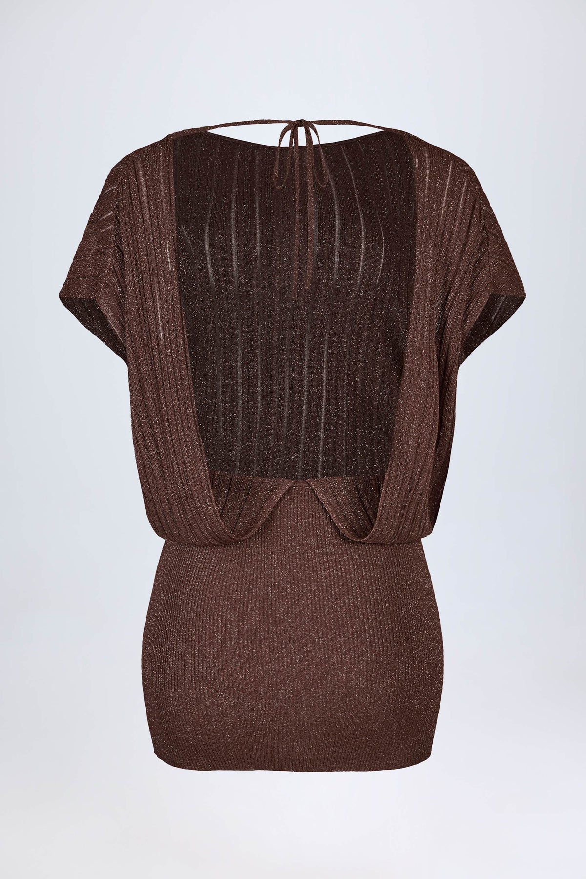 Chic Backless Batwing Mini Dress in Bronze