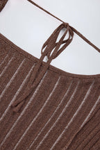 Chic Backless Batwing Mini Dress in Bronze