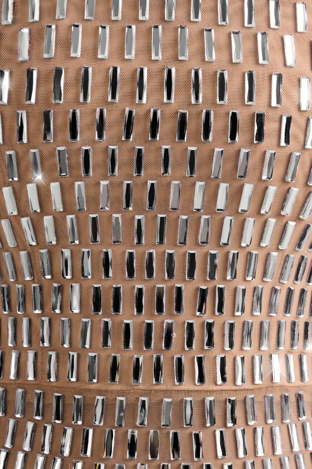 Chic Embellished Bandeau Mini Dress in Honey