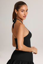 Chic Modal Halterneck Top in Black