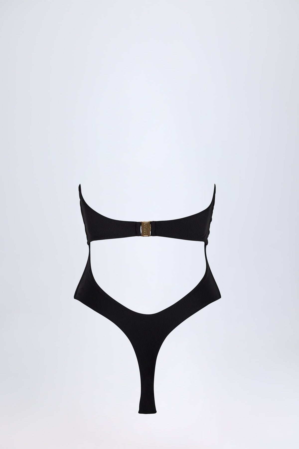 Chic Cut-Out Hardware-Detail Swimsuit in Black