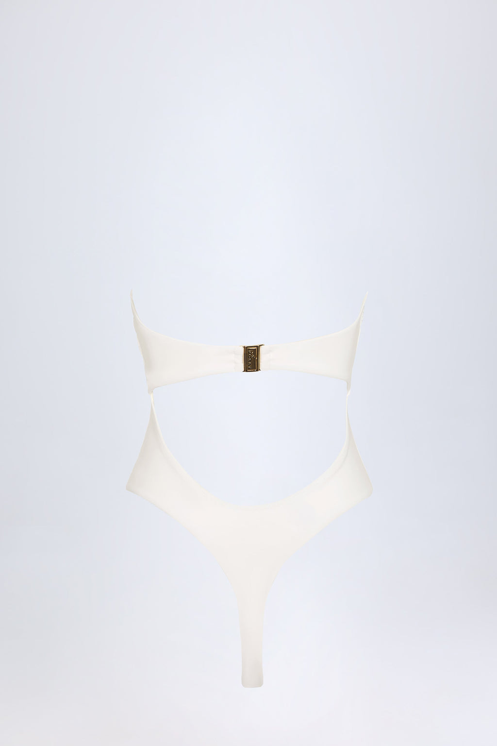 Chic Cut-Out Hardware-Detail Swimsuit in White