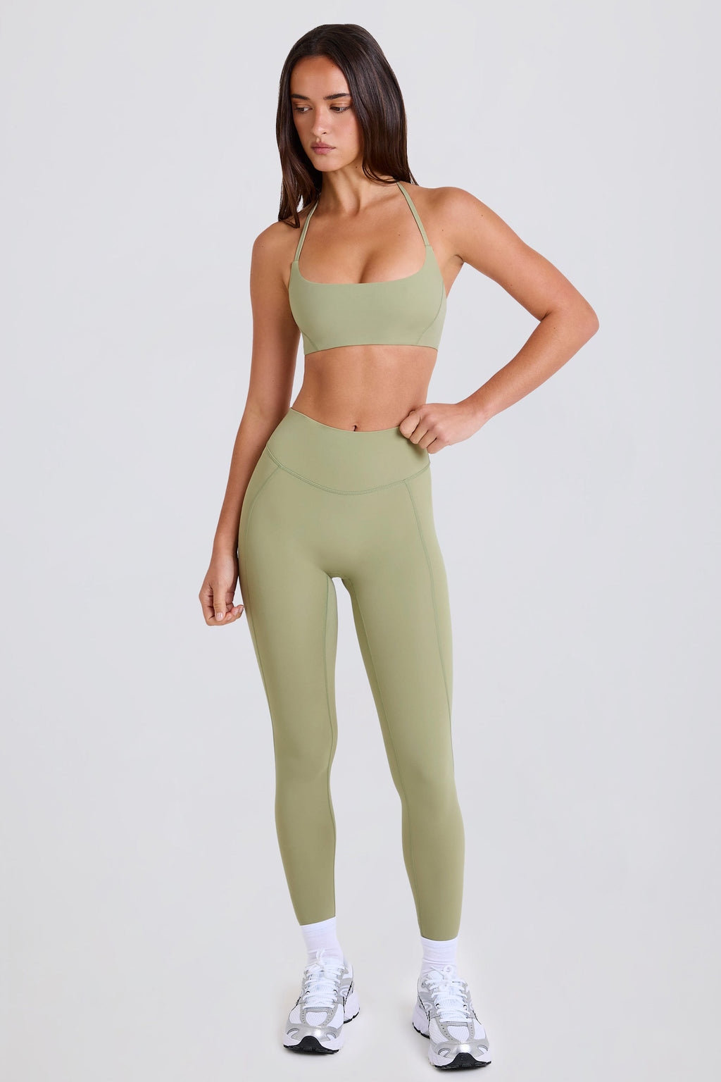 Chic High-Waist Leggings in Matcha