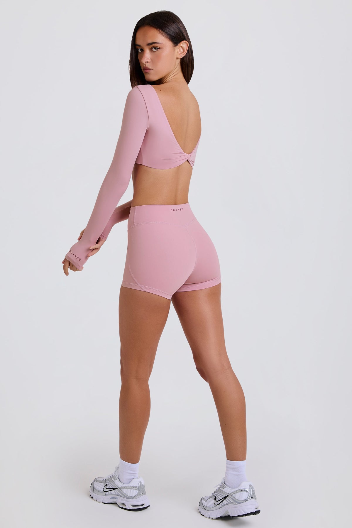 Chic High-Waist Mini Shorts in Mauve
