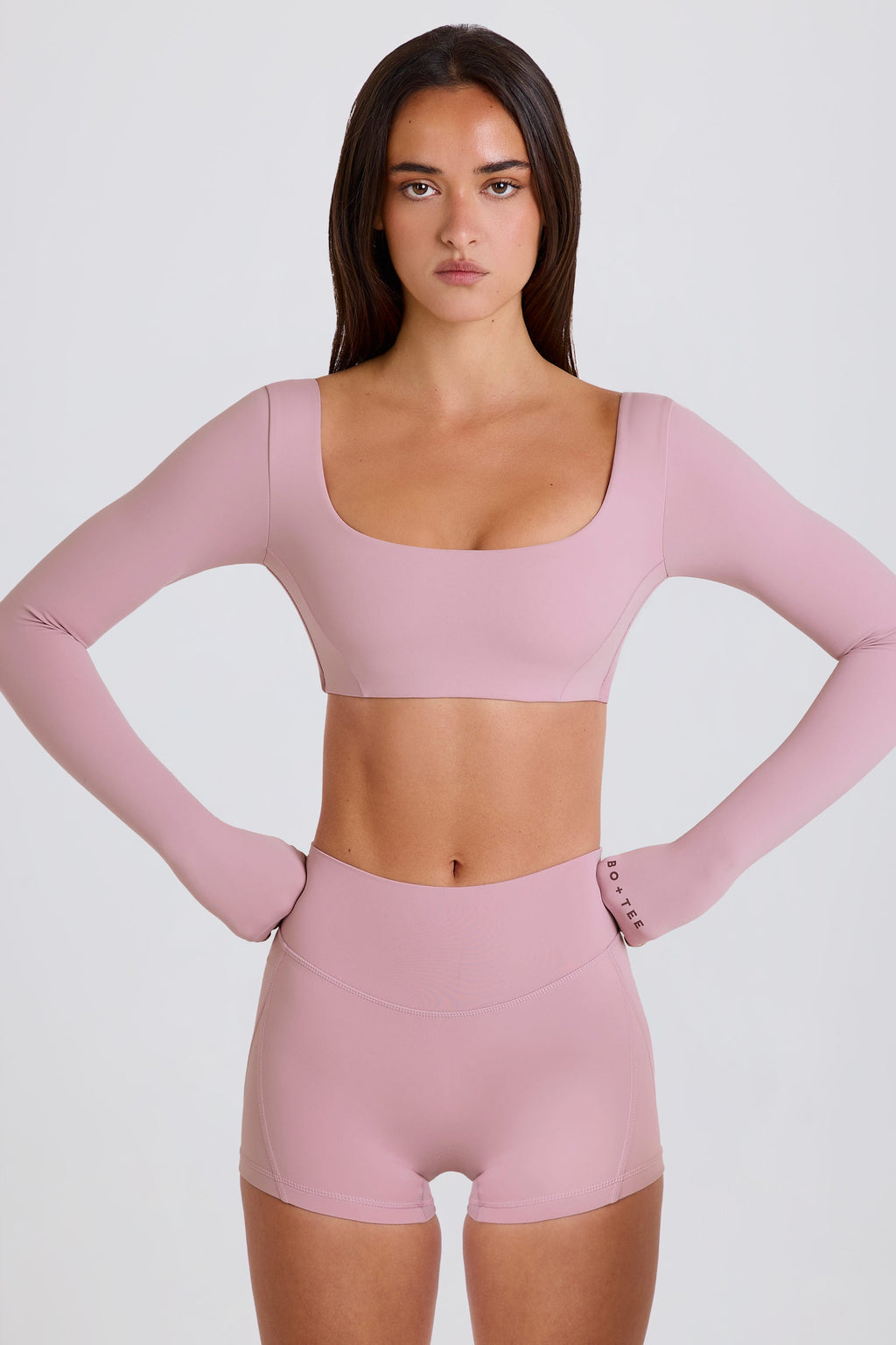 Chic High-Waist Mini Shorts in Mauve