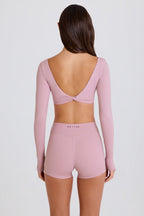 Chic High-Waist Mini Shorts in Mauve