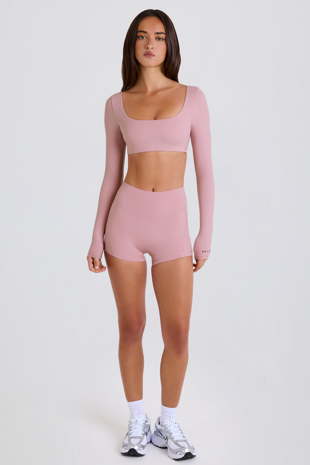 Chic High-Waist Mini Shorts in Mauve