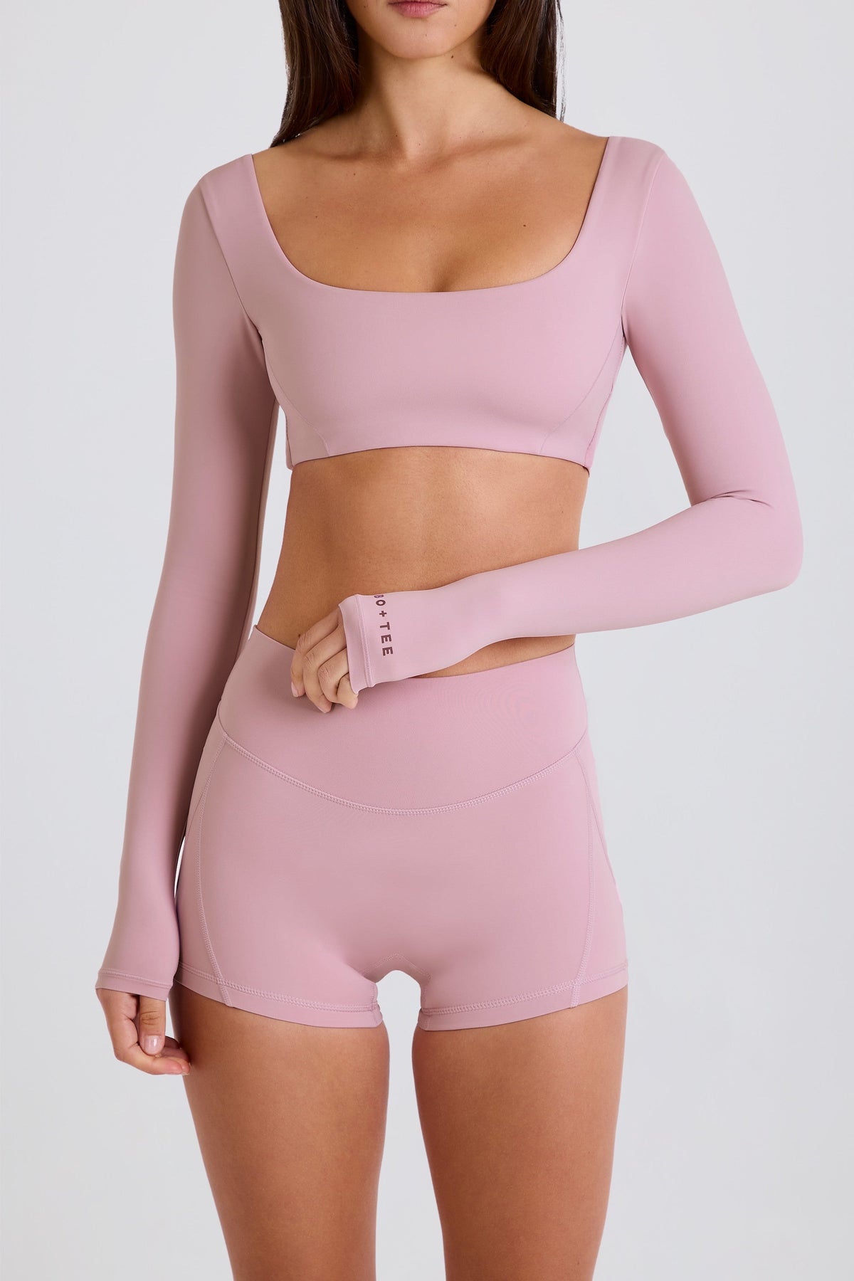 Chic High-Waist Mini Shorts in Mauve