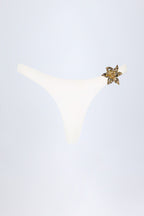 Chic Hardware-Detail Cheeky Bikini Bottoms in White